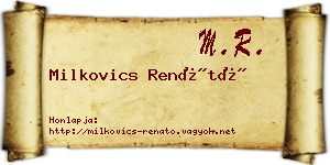 Milkovics Renátó névjegykártya