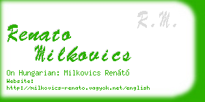 renato milkovics business card