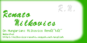 renato milkovics business card